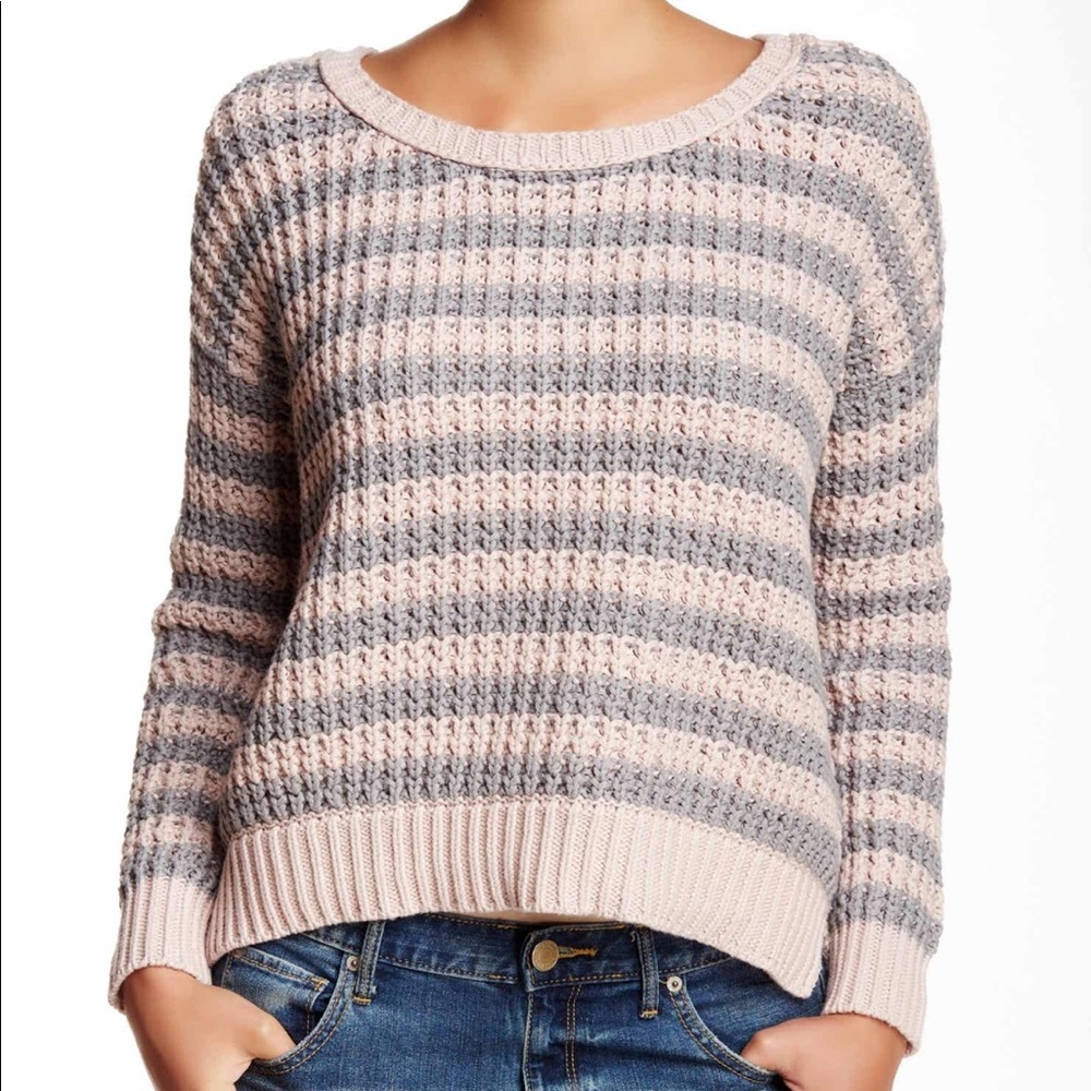 NWT Free People Chunky Knit Sweater Medium oversized winter striped comfy cute